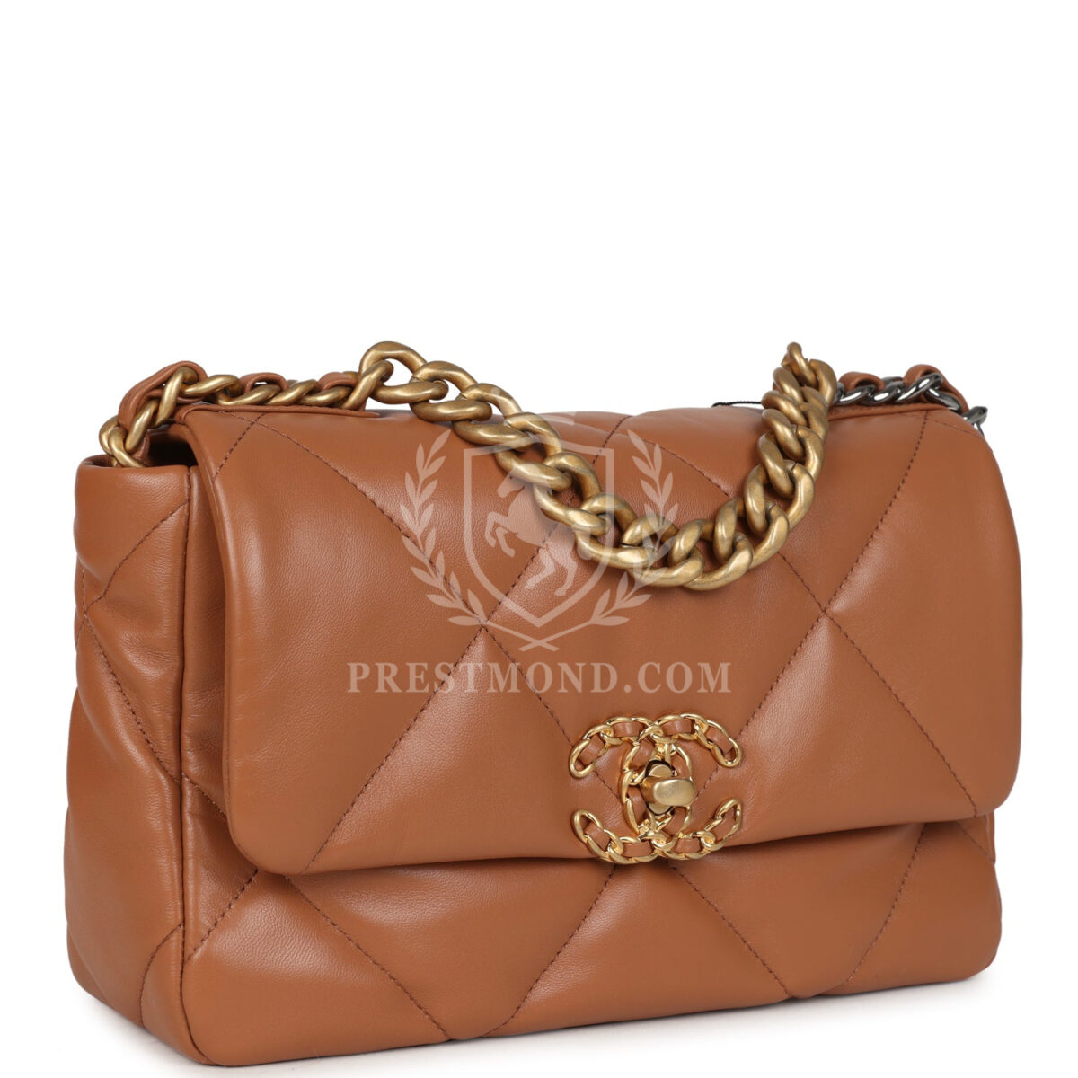 Chanel Medium 19 Flap Caramel Shiny Lambskin Mixed Metal Hardware — изображение 2