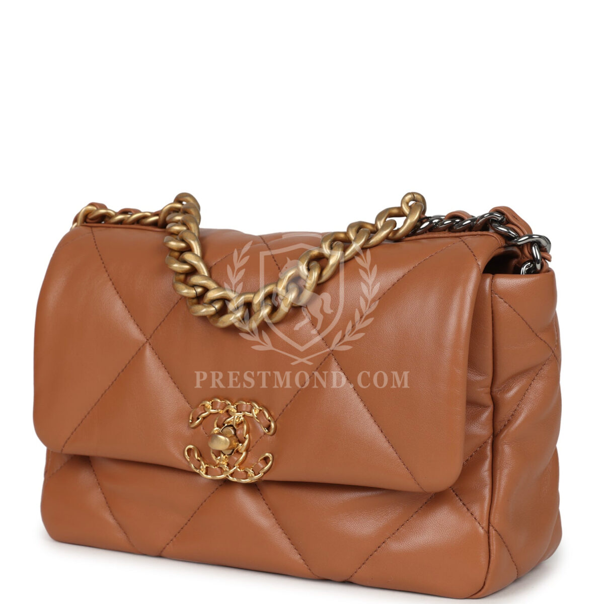 Chanel Medium 19 Flap Caramel Shiny Lambskin Mixed Metal Hardware — изображение 5