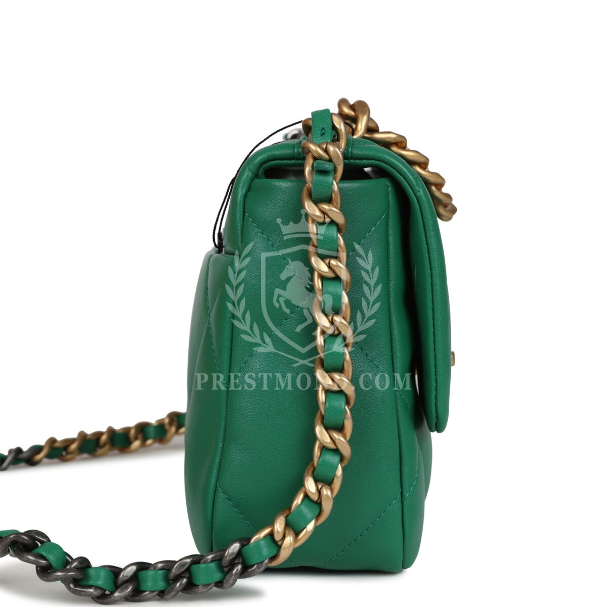Chanel Medium 19 Flap Green Shiny Lambskin Mixed Metal Hardware — изображение 3