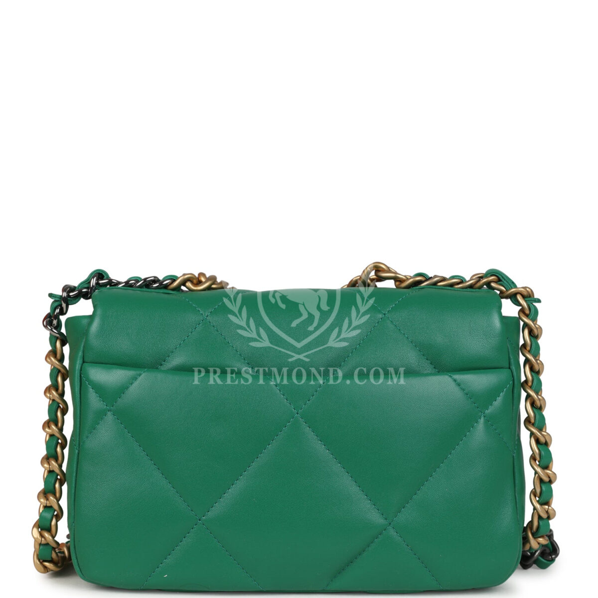 Chanel Medium 19 Flap Green Shiny Lambskin Mixed Metal Hardware — изображение 4
