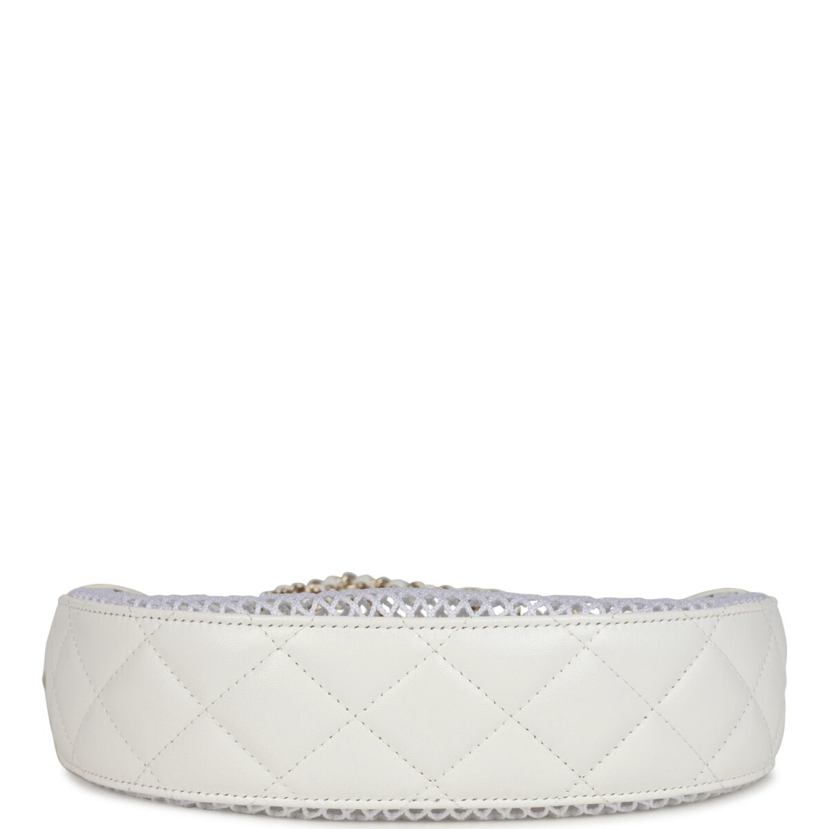 Chanel Round Clutch with Chain White Mesh Light Gold Hardware — изображение 7