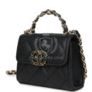 Chanel Nano Clutch with Chain Black Caviar Light Gold Hardware
