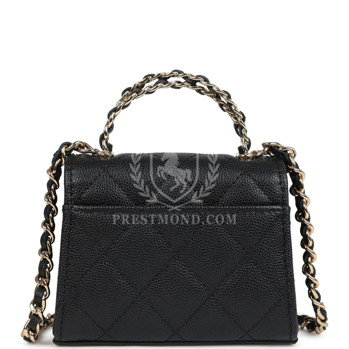 Chanel Nano Clutch with Chain Black Caviar Light Gold Hardware — изображение 4