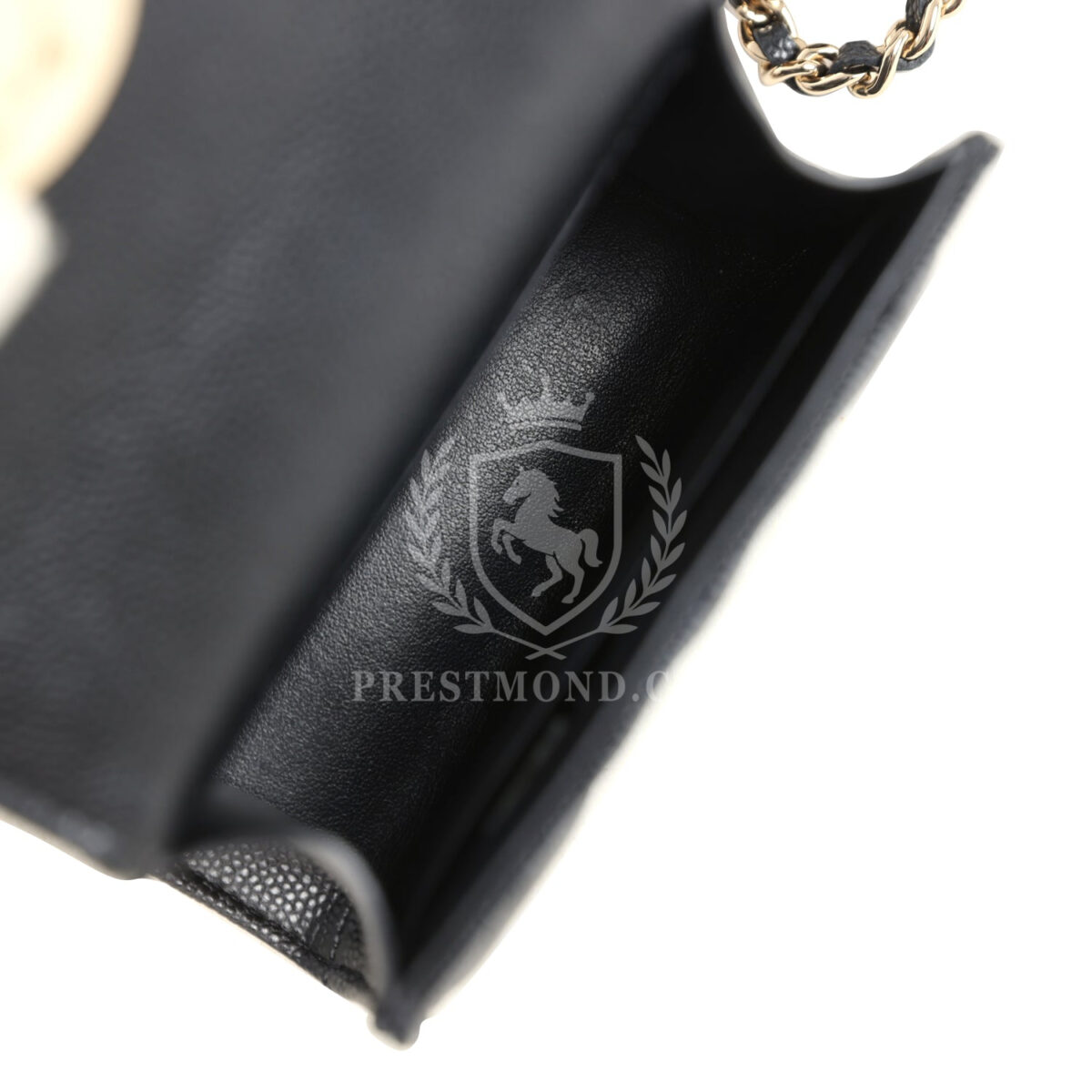 Chanel Nano Clutch with Chain Black Caviar Light Gold Hardware — изображение 8
