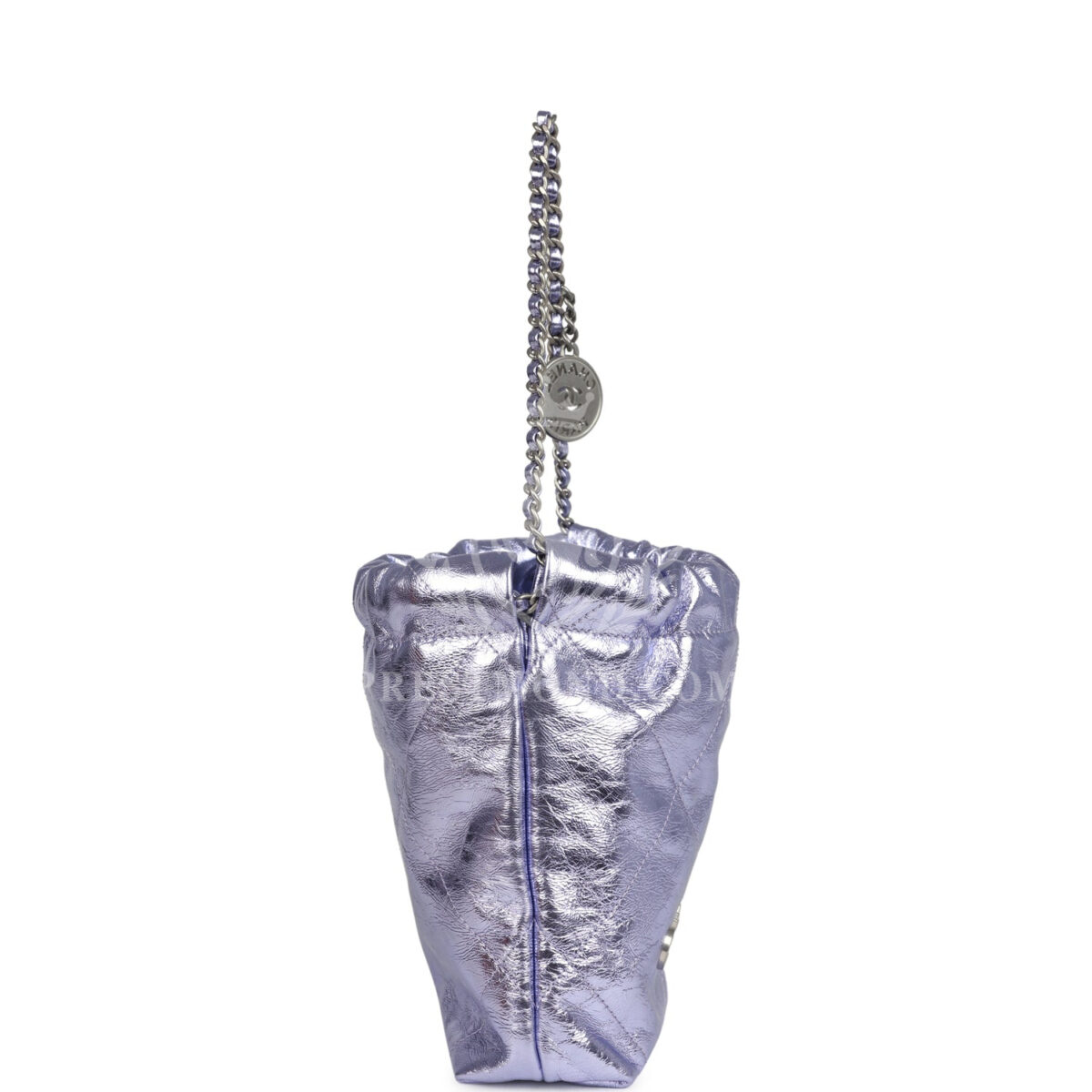 Chanel Mini 22 Bag Purple Metallic Calfskin Brushed Silver Hardware — изображение 3