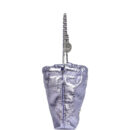 Chanel Mini 22 Bag Purple Metallic Calfskin Brushed Silver Hardware