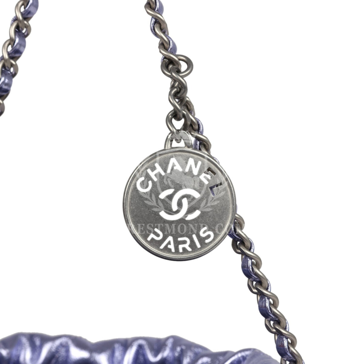 Chanel Mini 22 Bag Purple Metallic Calfskin Brushed Silver Hardware — изображение 6