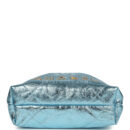 Chanel Mini 22 Bag Blue Metallic Calfskin Brushed Gold Hardware