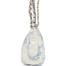 Chanel Large Coco Beach Hobo Bag in White and Blue Denim Light Gold Hardware