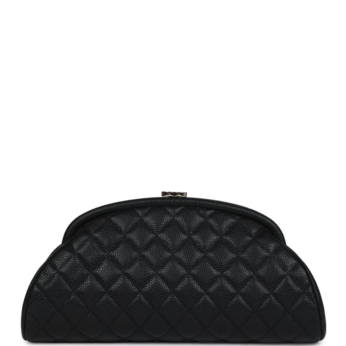 Chanel Timeless CC Kisslock Clutch Black Caviar Silver Hardware