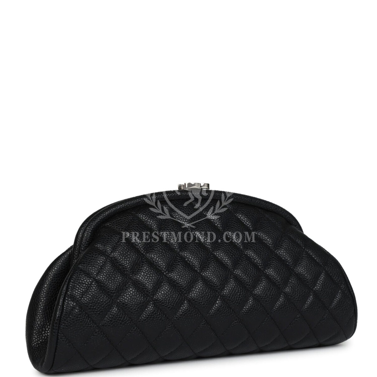 Chanel Timeless CC Kisslock Clutch Black Caviar Silver Hardware — изображение 2