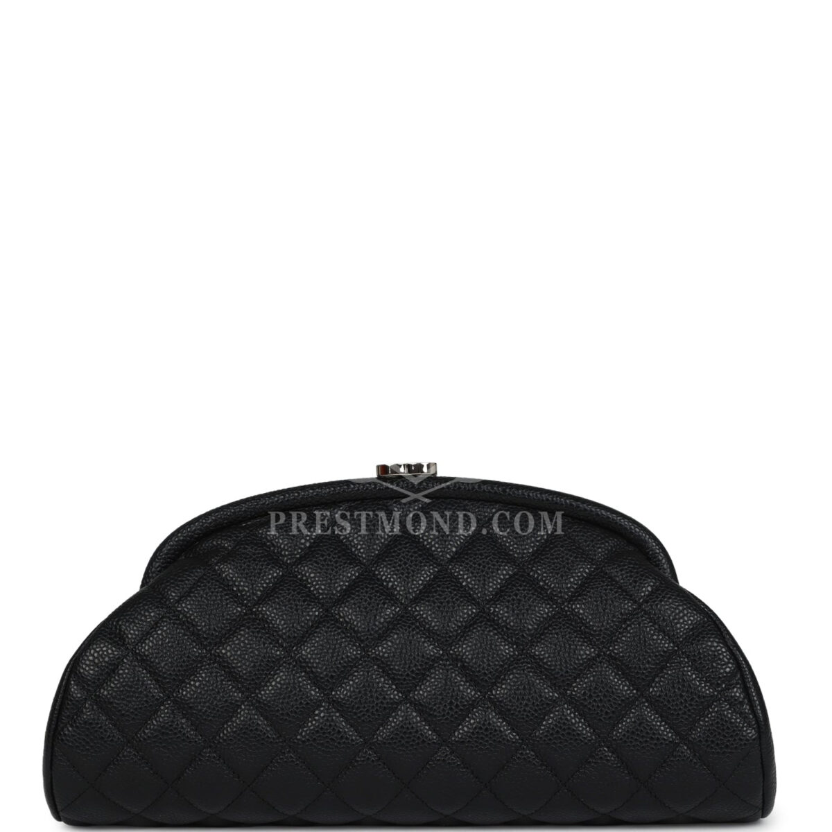 Chanel Timeless CC Kisslock Clutch Black Caviar Silver Hardware — изображение 4
