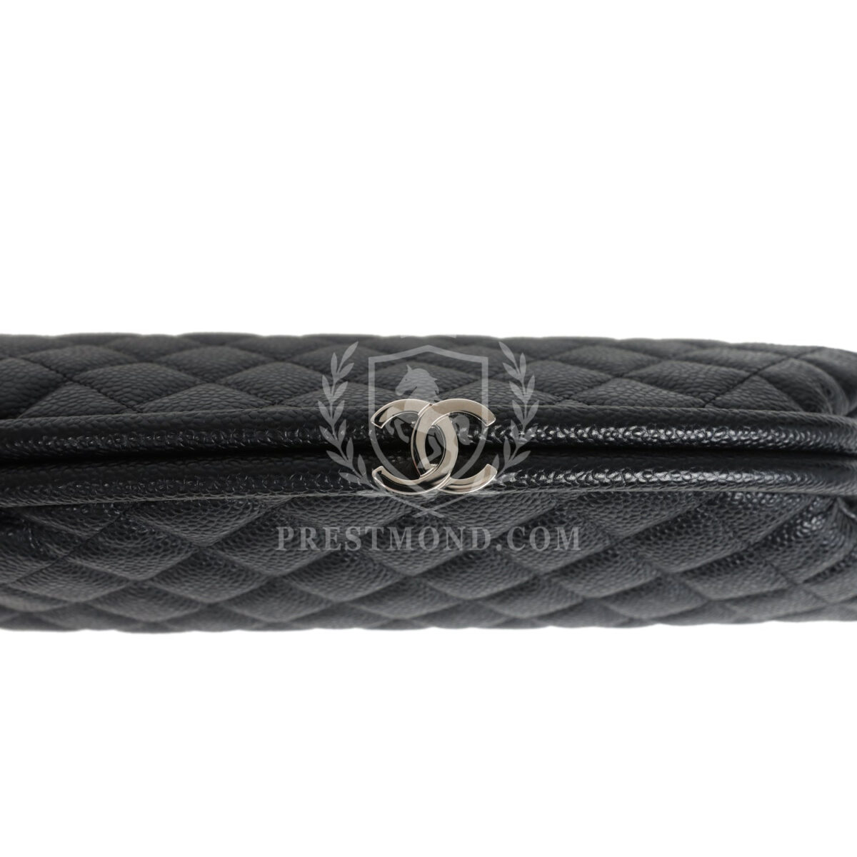 Chanel Timeless CC Kisslock Clutch Black Caviar Silver Hardware — изображение 7