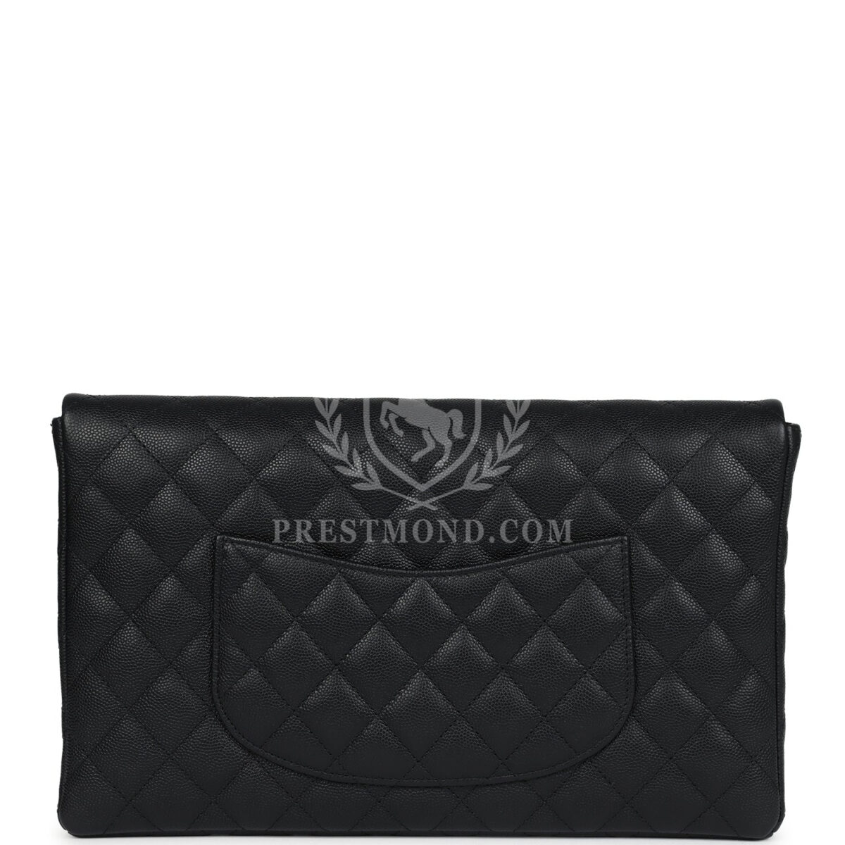 Chanel Classic Flap Clutch Black Caviar Light Gold Hardware — изображение 4