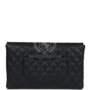 Chanel Classic Flap Clutch Black Caviar Light Gold Hardware