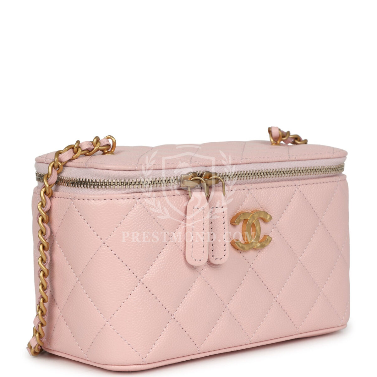 Chanel Small CC Vanity Case Light Pink Caviar Faux Pearls Brushed Gold Hardware — изображение 2