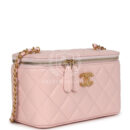 Chanel Small CC Vanity Case Light Pink Caviar Faux Pearls Brushed Gold Hardware