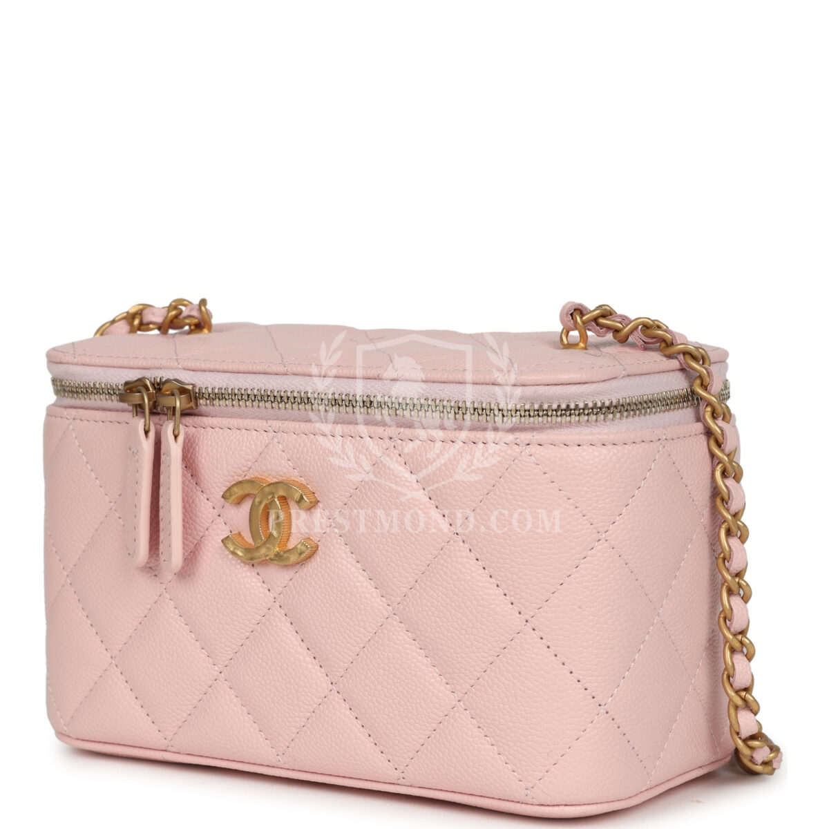 Chanel Small CC Vanity Case Light Pink Caviar Faux Pearls Brushed Gold Hardware — изображение 5