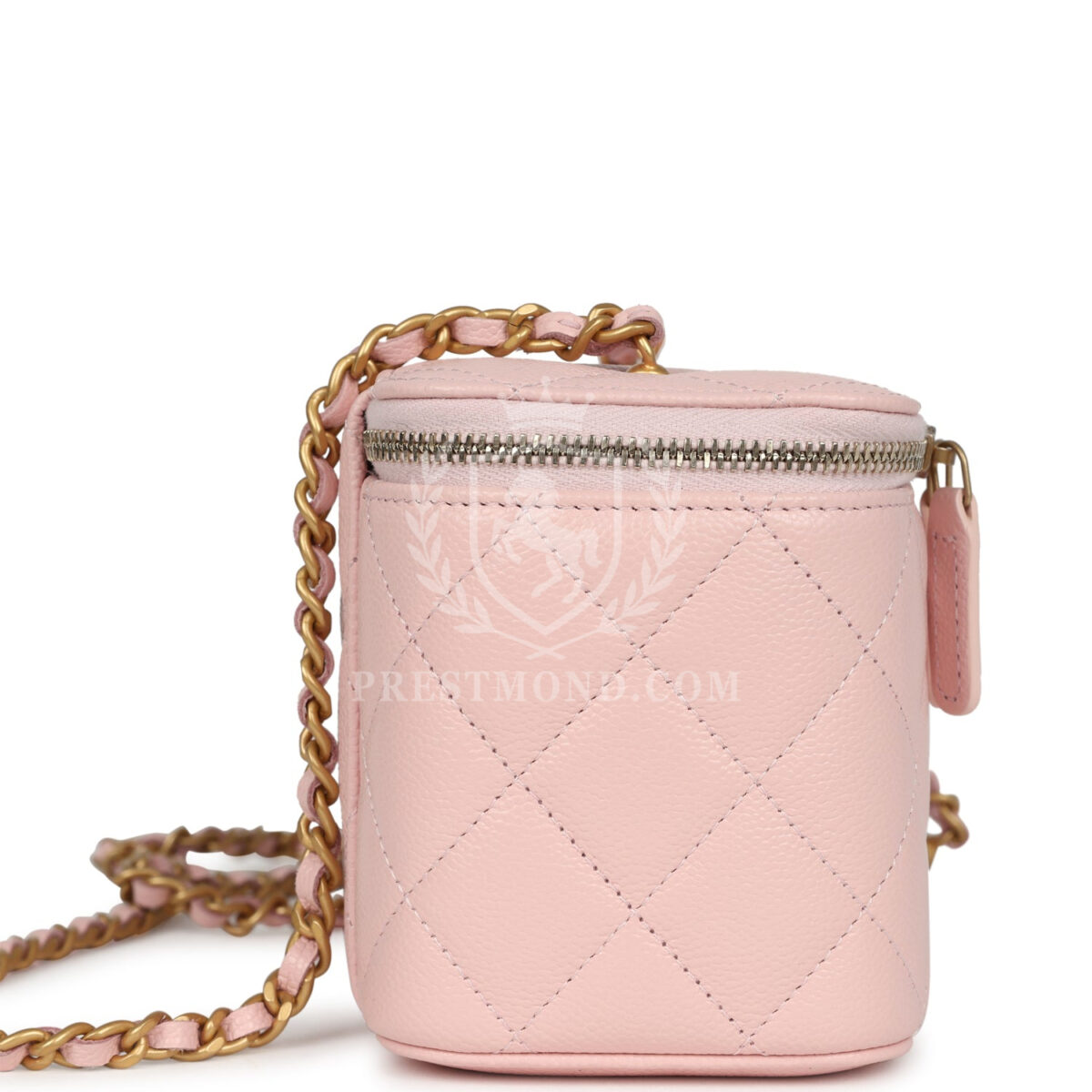 Chanel Small CC Vanity Case Light Pink Caviar Faux Pearls Brushed Gold Hardware — изображение 3