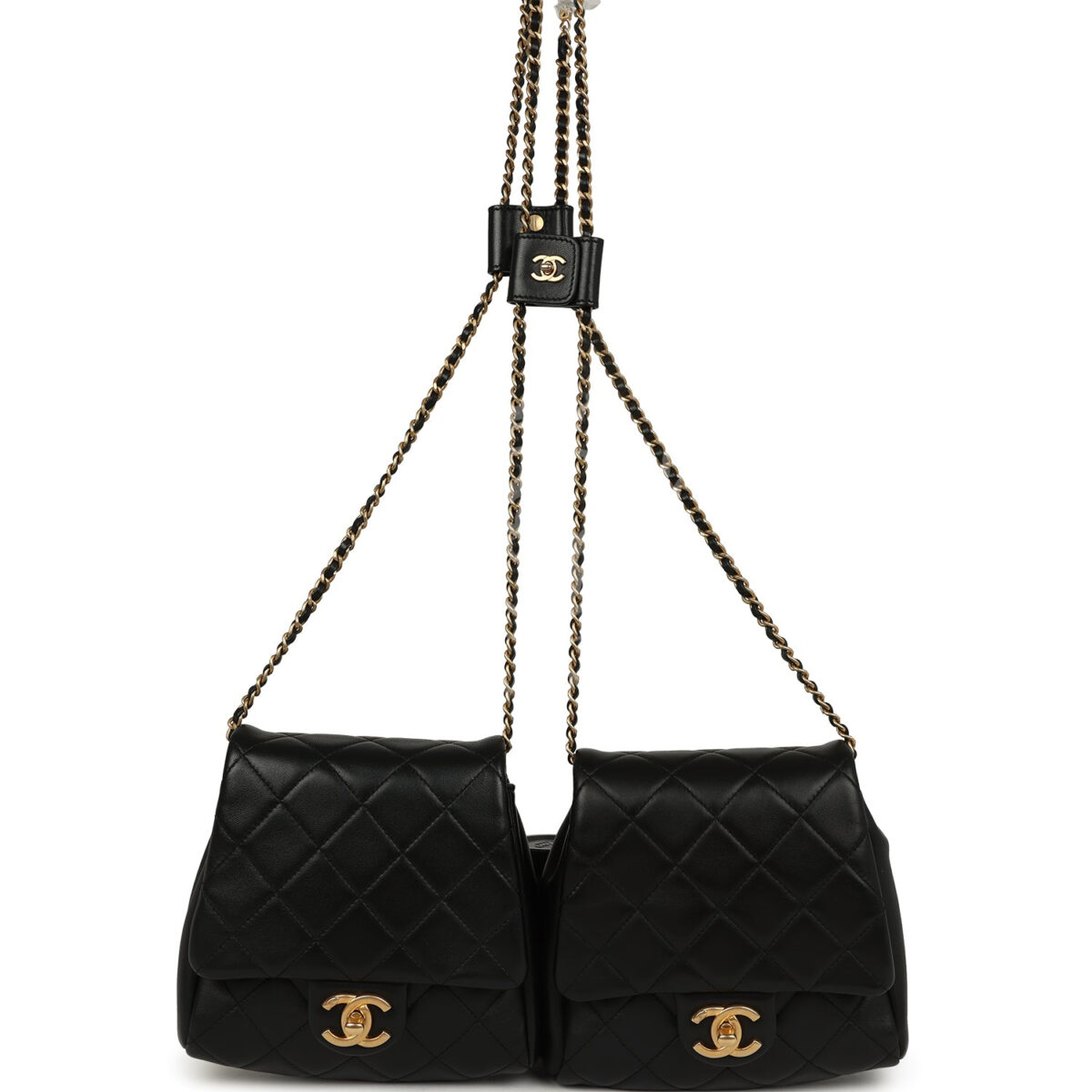 Chanel Twins Side Pack Black Lambskin Faux Pearls & Brushed Gold Hardware — изображение 2