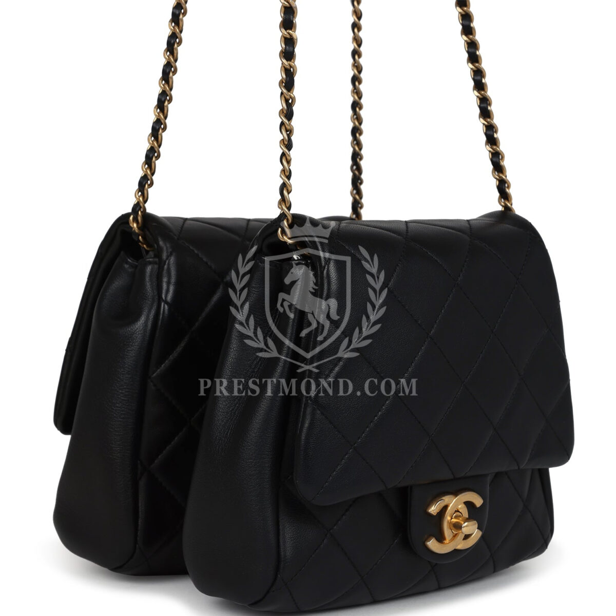 Chanel Twins Side Pack Black Lambskin Faux Pearls & Brushed Gold Hardware — изображение 5