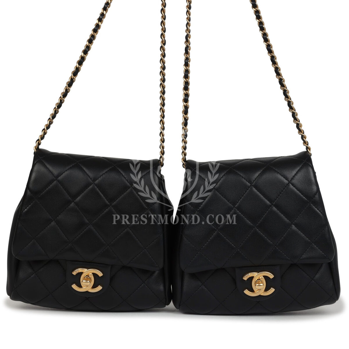 Chanel Twins Side Pack Black Lambskin Faux Pearls & Brushed Gold Hardware — изображение 7