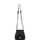 Chanel Twins Side Pack Black Lambskin Faux Pearls & Brushed Gold Hardware