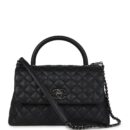 Chanel Medium Coco Top Handle Black Caviar Aged Ruthenium Hardware