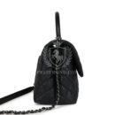 Chanel Medium Coco Top Handle Black Caviar Aged Ruthenium Hardware