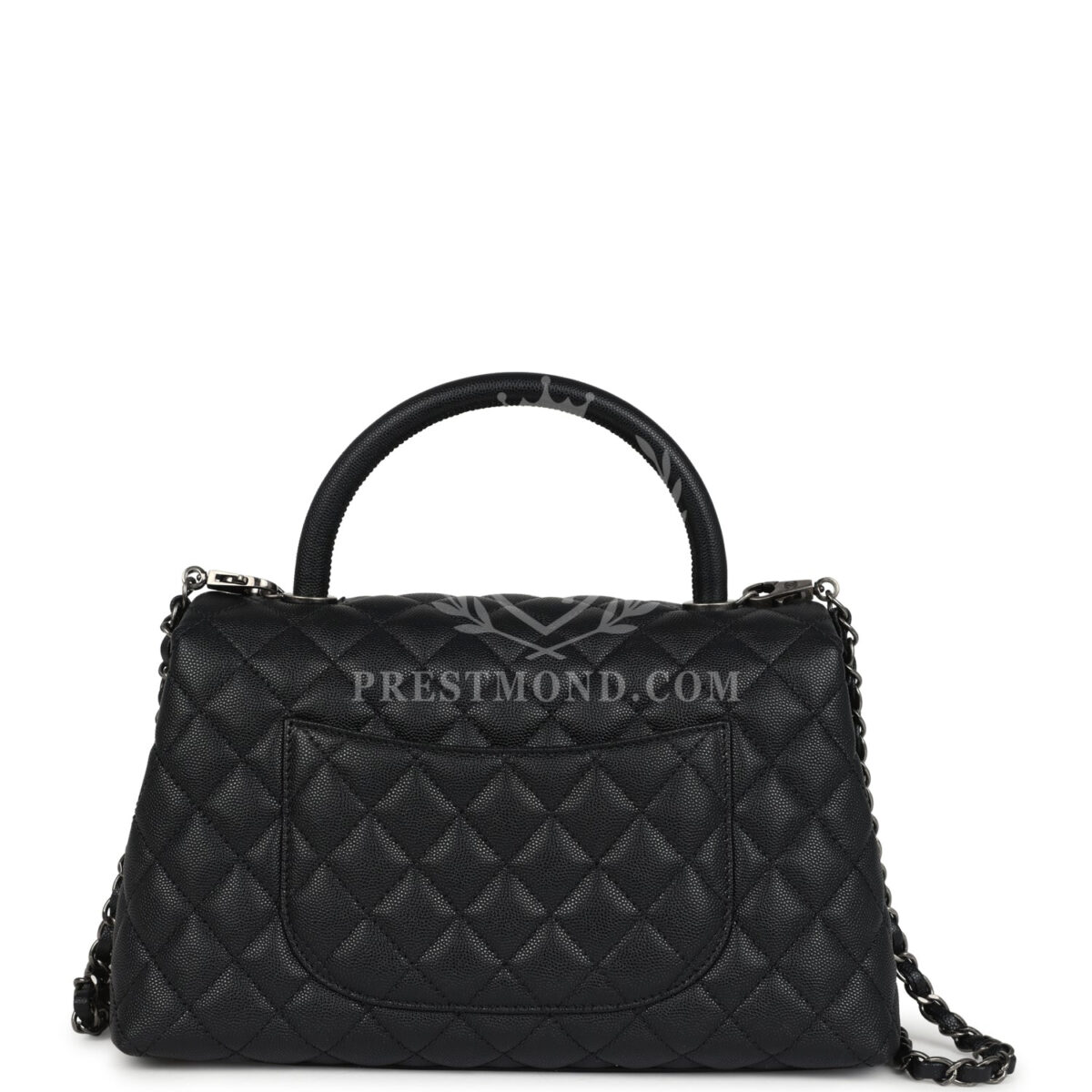 Chanel Medium Coco Top Handle Black Caviar Aged Ruthenium Hardware — изображение 4
