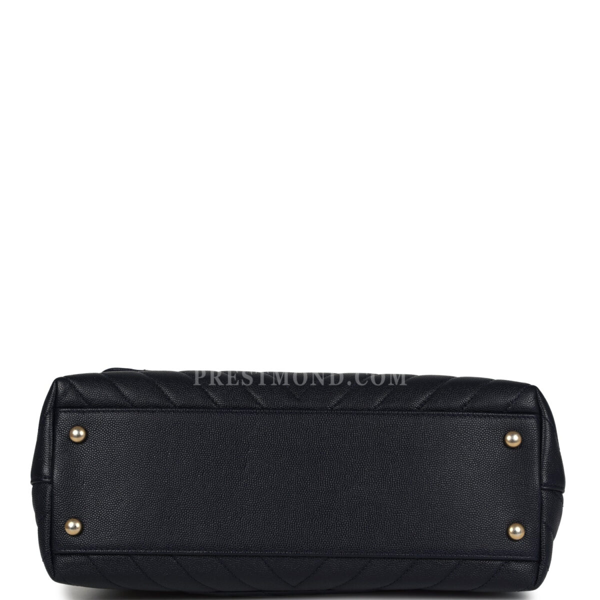 Chanel Medium Coco Top Handle Navy Blue Chevron Caviar Antique Gold Hardware — изображение 6
