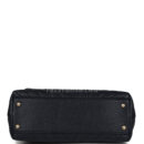 Chanel Medium Coco Top Handle Navy Blue Chevron Caviar Antique Gold Hardware
