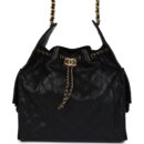 Chanel Medium 25 Hobo Bag Black Caviar Antique Gold Hardware