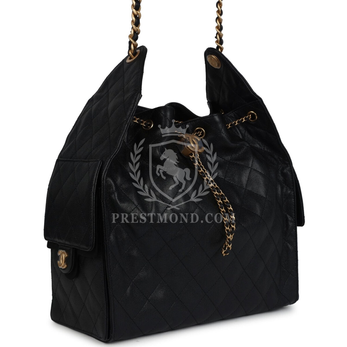 Chanel Medium 25 Hobo Bag Black Caviar Antique Gold Hardware — изображение 2