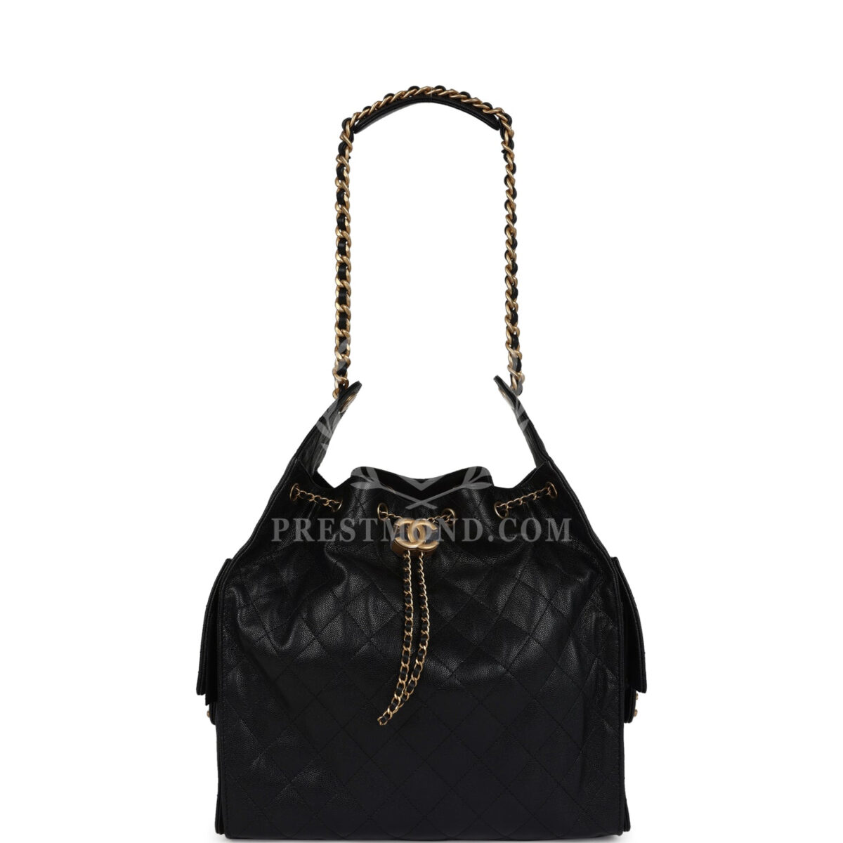 Chanel Medium 25 Hobo Bag Black Caviar Antique Gold Hardware — изображение 6