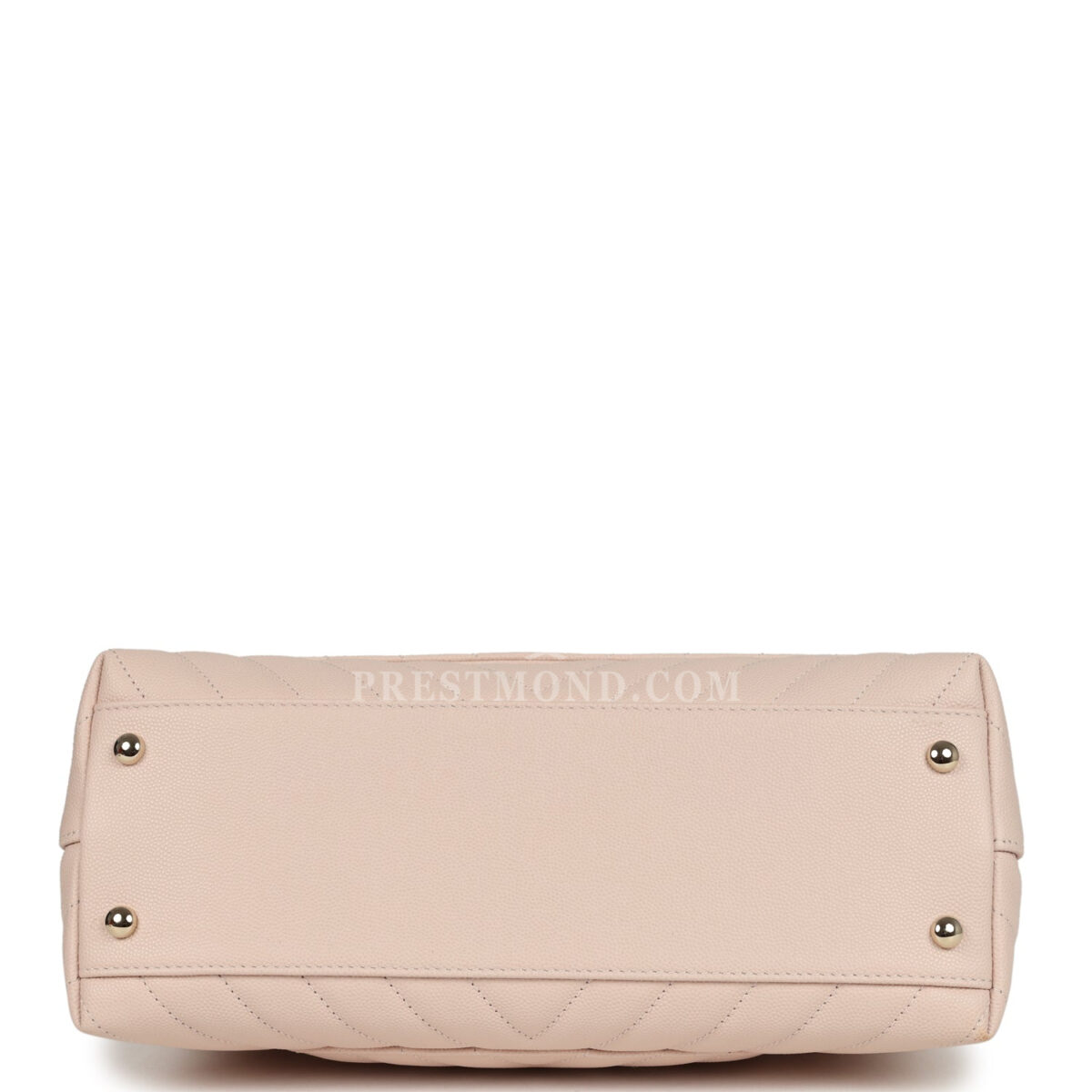 Chanel Medium Coco Top Handle Flap Bag Light Beige Chevron Caviar Light Gold Hardware — изображение 6