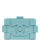 Chanel Supermarket Boy Brick Lego Minaudiere Clutch Light Blue Plexiglass Silver Hardware