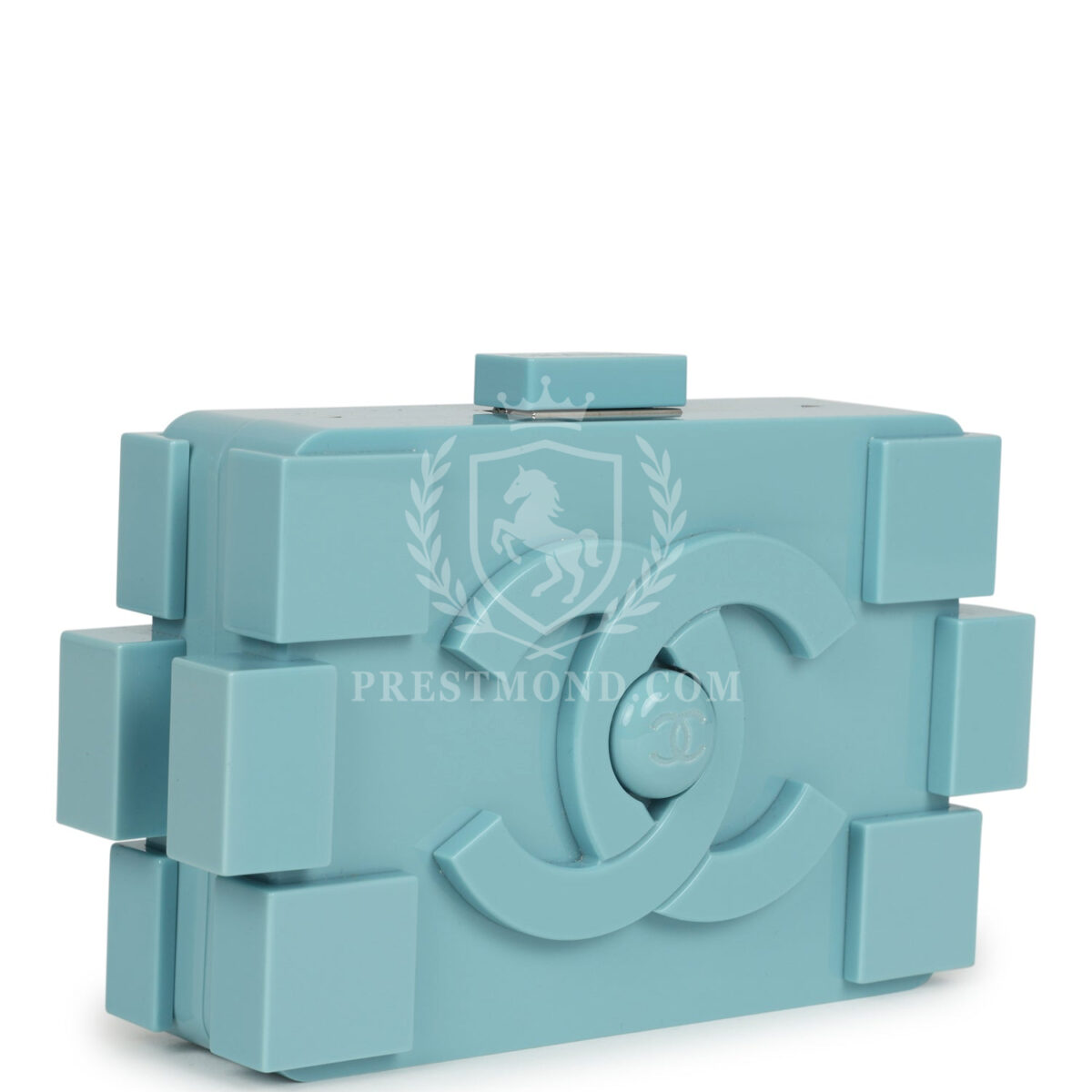 Chanel Supermarket Boy Brick Lego Minaudiere Clutch Light Blue Plexiglass Silver Hardware — изображение 2