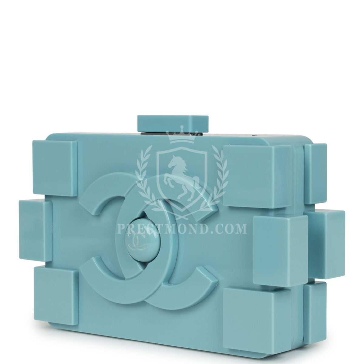 Chanel Supermarket Boy Brick Lego Minaudiere Clutch Light Blue Plexiglass Silver Hardware — изображение 5