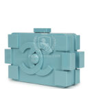 Chanel Supermarket Boy Brick Lego Minaudiere Clutch Light Blue Plexiglass Silver Hardware