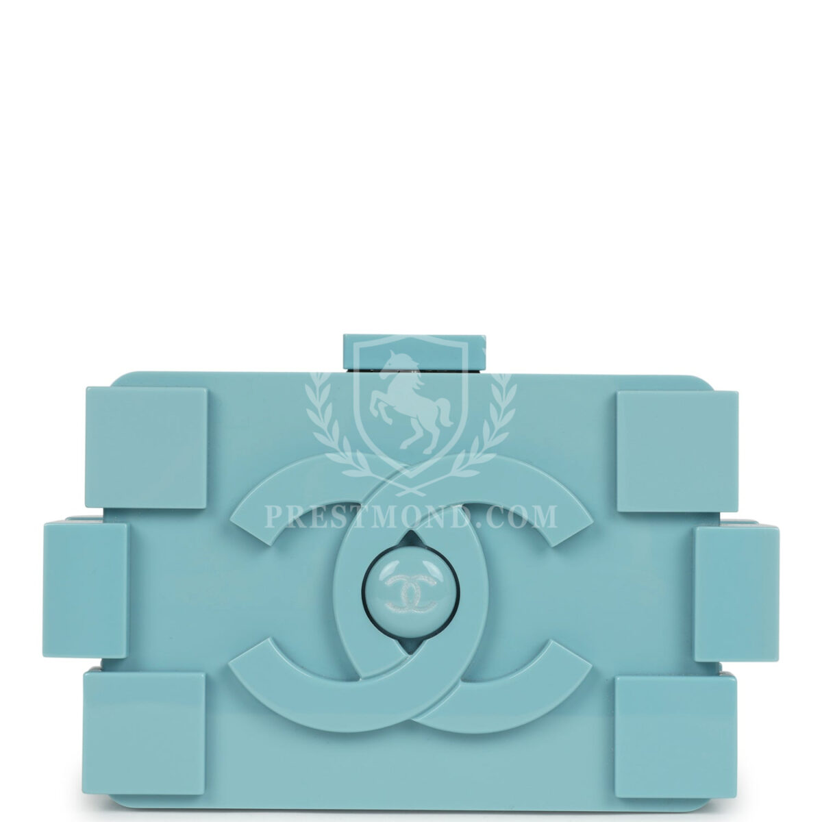 Chanel Supermarket Boy Brick Lego Minaudiere Clutch Light Blue Plexiglass Silver Hardware — изображение 4