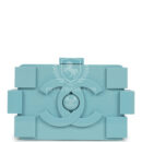 Chanel Supermarket Boy Brick Lego Minaudiere Clutch Light Blue Plexiglass Silver Hardware