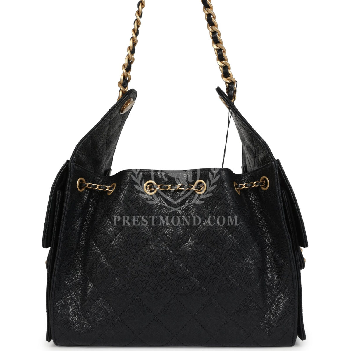 Chanel Small 25 Hobo Bag Black Caviar Antique Gold Hardware — изображение 4