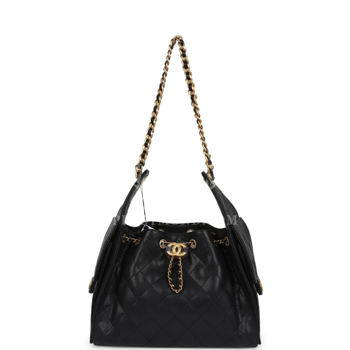 Chanel Small 25 Hobo Bag Black Caviar Antique Gold Hardware — изображение 6