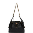 Chanel Small 25 Hobo Bag Black Caviar Antique Gold Hardware
