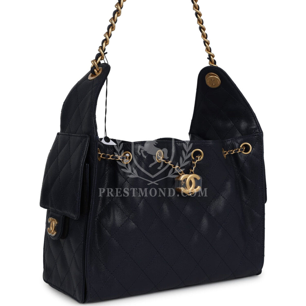 Chanel Small 25 Hobo Bag Dark Navy Caviar Antique Gold Hardware — изображение 2