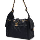 Chanel Small 25 Hobo Bag Dark Navy Caviar Antique Gold Hardware