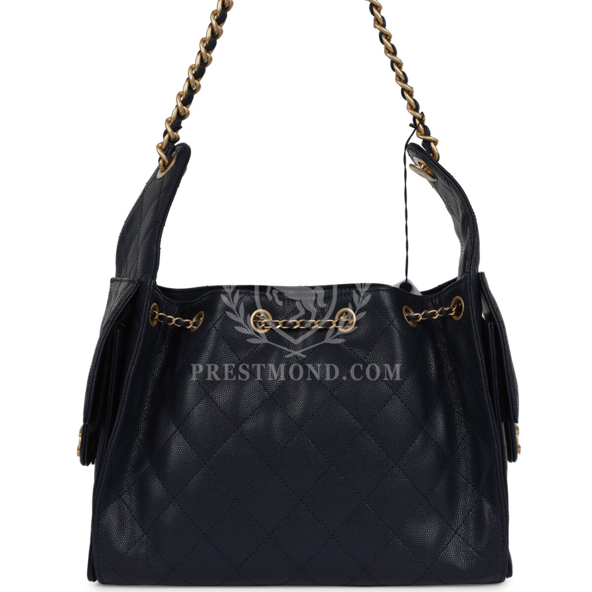 Chanel Small 25 Hobo Bag Dark Navy Caviar Antique Gold Hardware — изображение 4