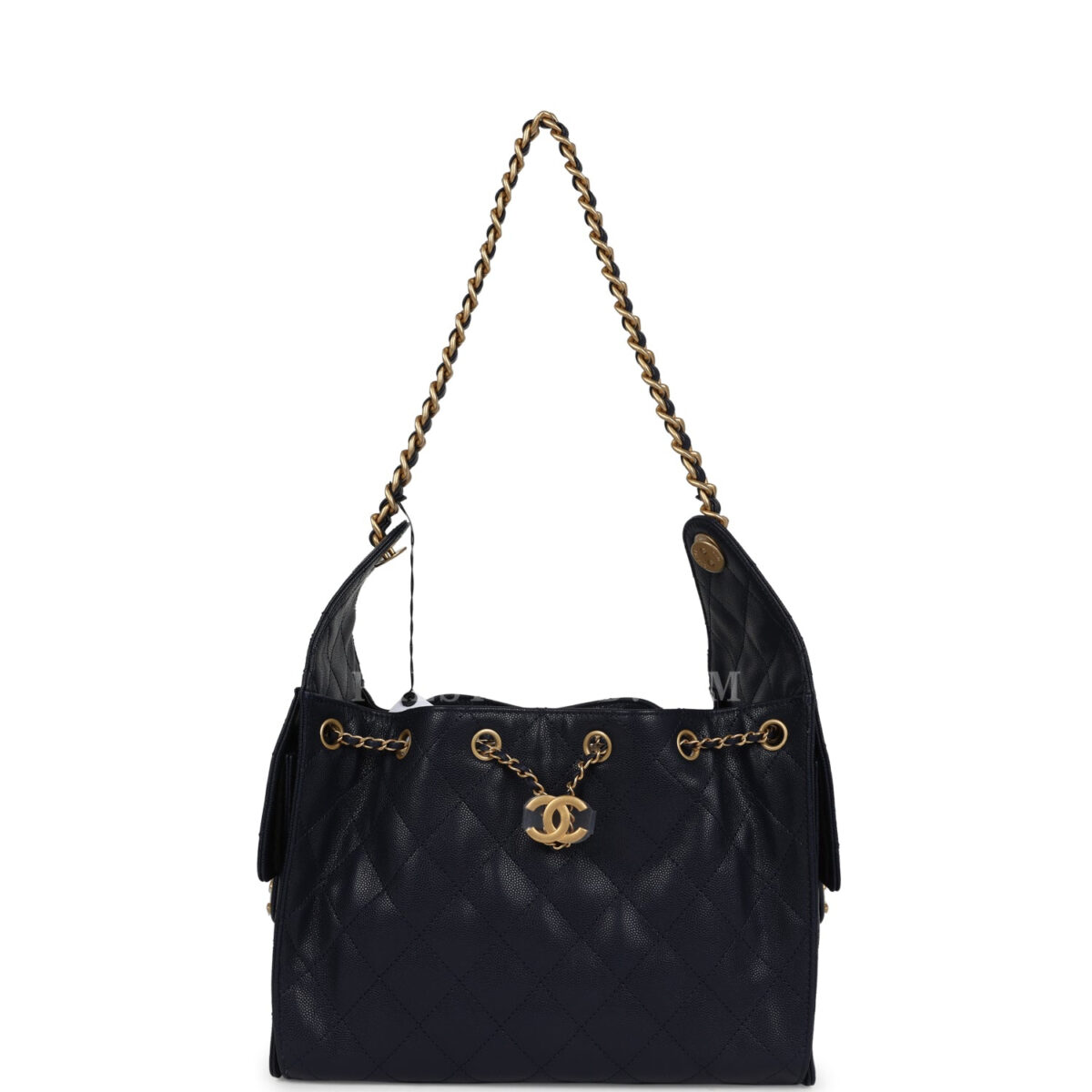 Chanel Small 25 Hobo Bag Dark Navy Caviar Antique Gold Hardware — изображение 6