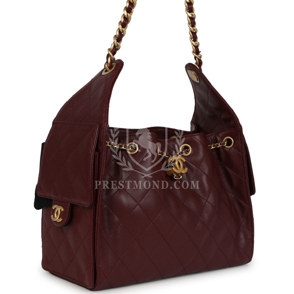 Chanel Small 25 Hobo Bag Burgundy Caviar Antique Gold Hardware — изображение 2